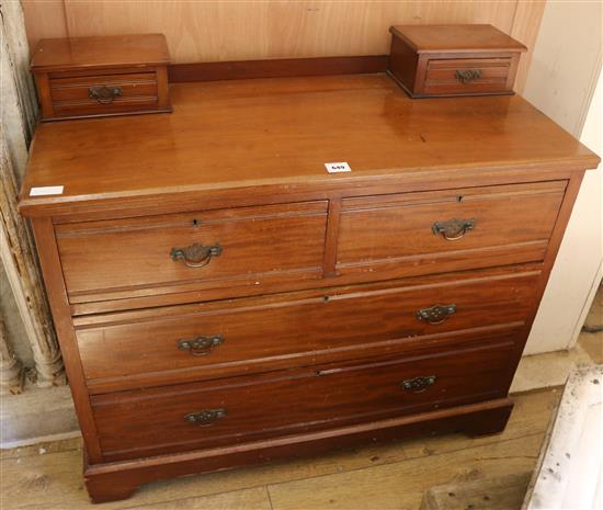 An Edwardian walnut dressing chest, W.106cm